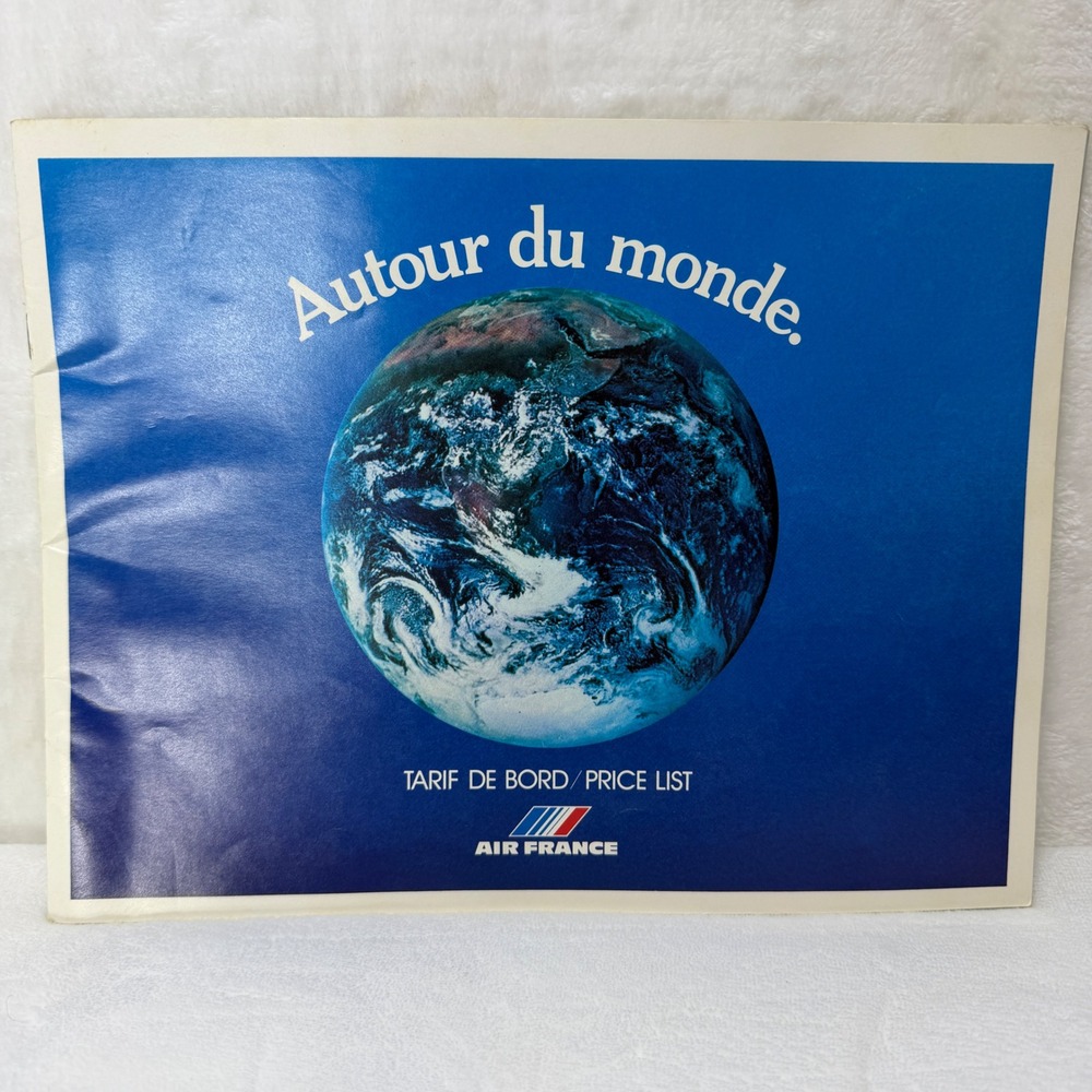 Vintage Air France Autour Du Monde Price List Route Atlas Chanel Cartier Maps